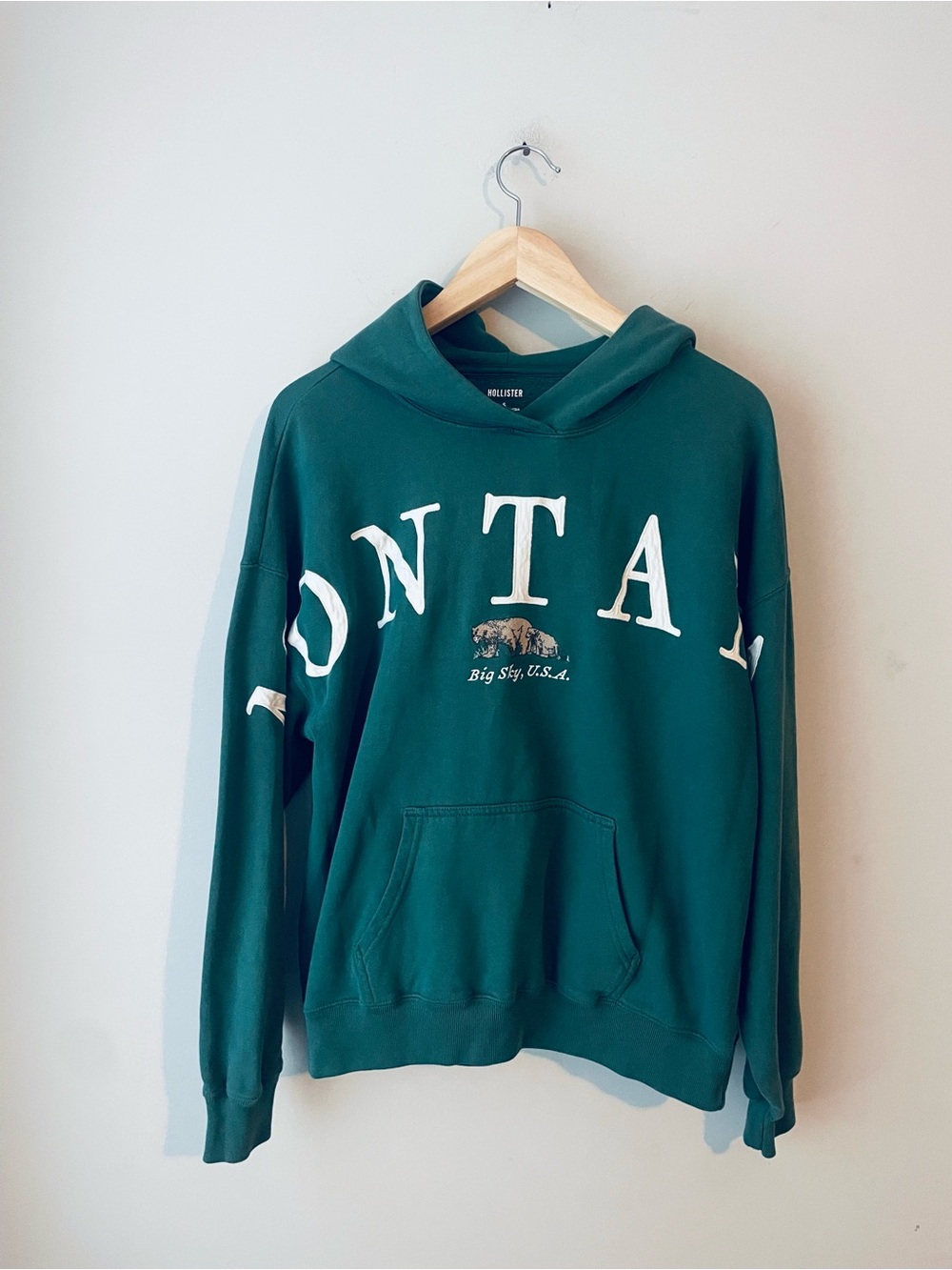Hollister Deep Green 'Montana' Crewneck Hoodie